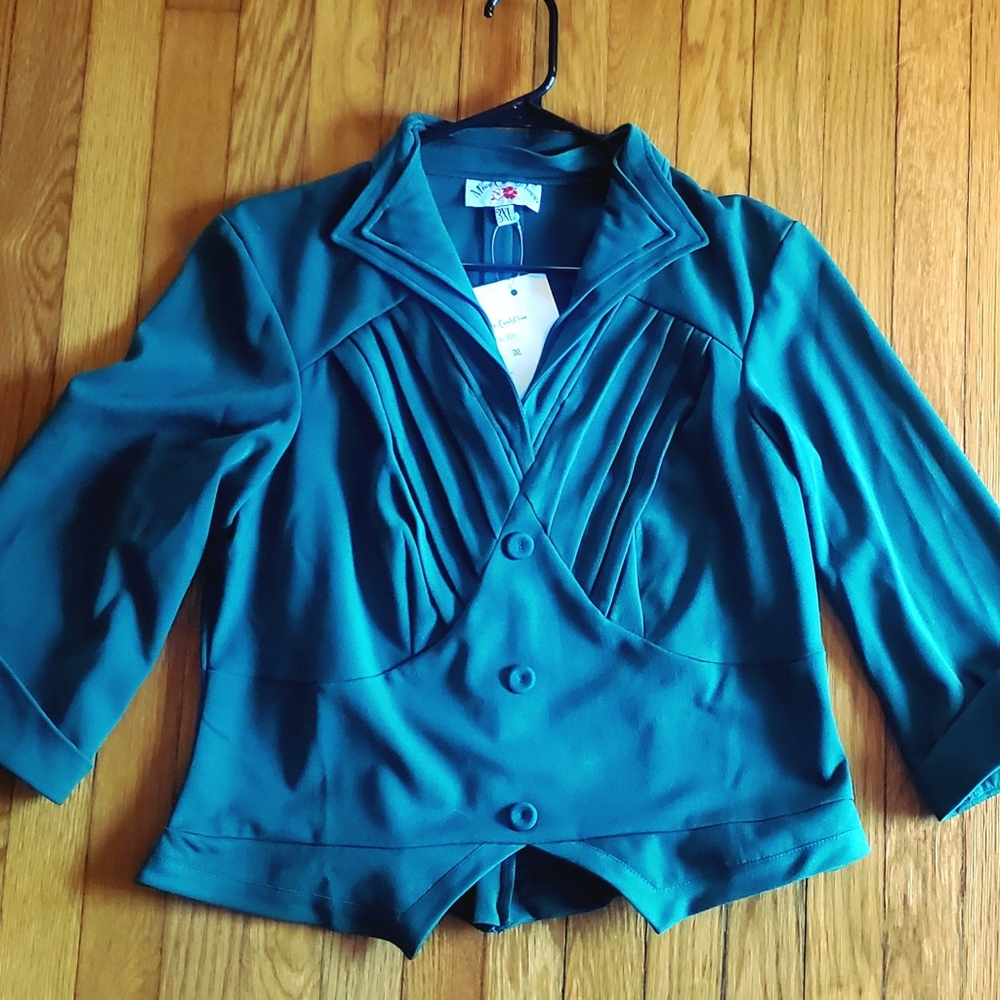 Retro pinup swing top hunter green Miss Candy floss 3XL.